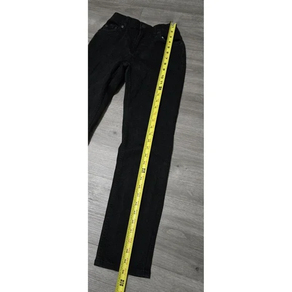 Levi's 502 Regular Fit Jeans Boys 12 Reg Black Denim Stretct Adjustable waist - Picture 8 of 10